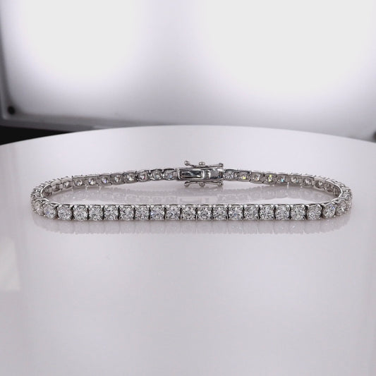 14k White Gold 7.10ct Diamond Tennis Bracelet