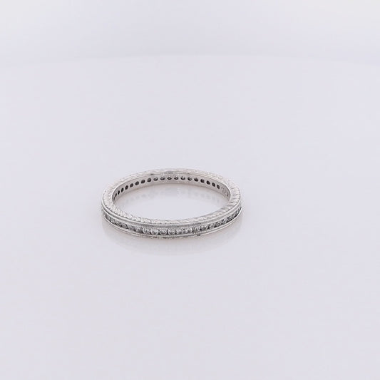 Estate 18 Karat White Gold Diamond Eternity Wedding Band