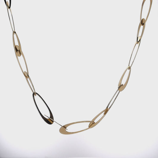 14k Yellow Gold Italian Oval Link Chain Necklace