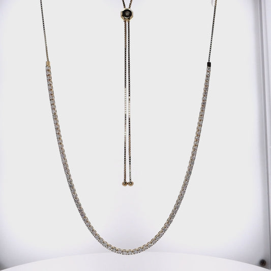 Simon G. 18k Yellow Gold Adjustable 33" Diamond Necklace