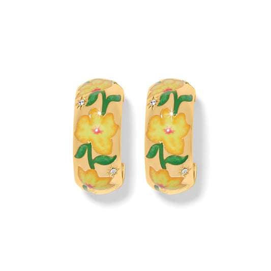 Brighton Reverie Flower Hoop Earrings