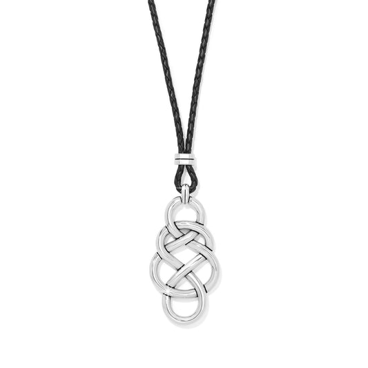 Brighton Interlok Braid Bold Leather Necklace