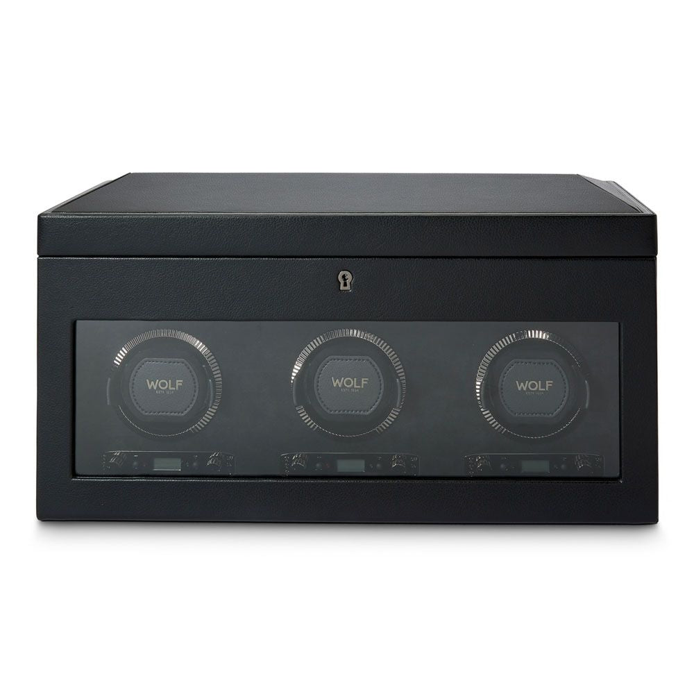 Wolf Designs British Racing Triple Watch Winder with Storage