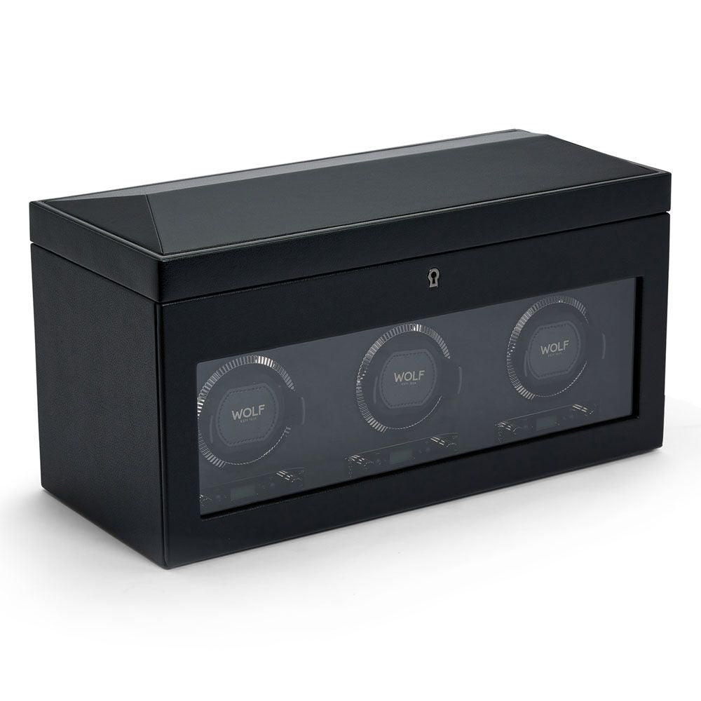 Wolf Designs British Racing Triple Watch Winder with Storage