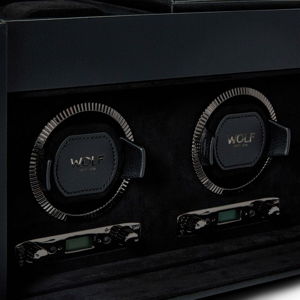 Wolf Designs British Racing Triple Watch Winder with Storage