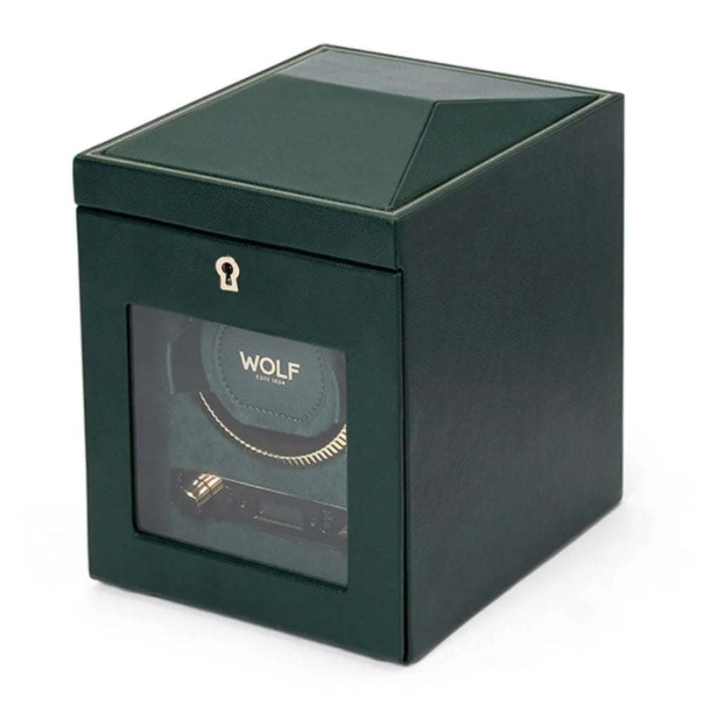 Wolf Designs British Racing Single Watch Winder - Green