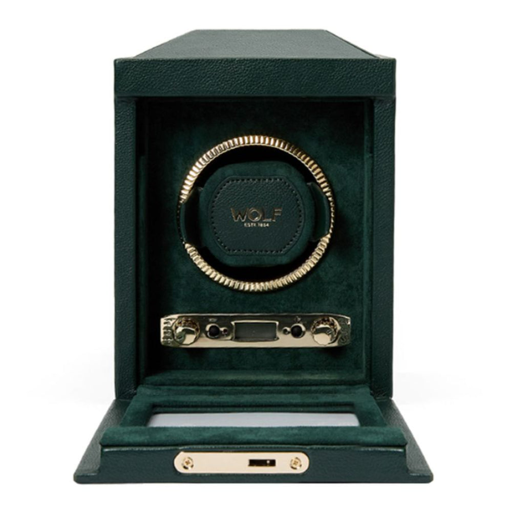 Wolf Designs British Racing Single Watch Winder - Green