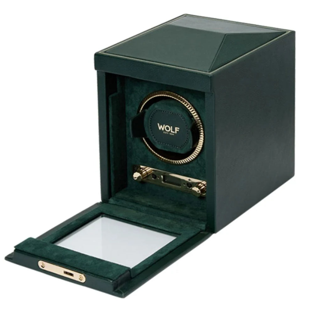 Wolf Designs British Racing Single Watch Winder - Green
