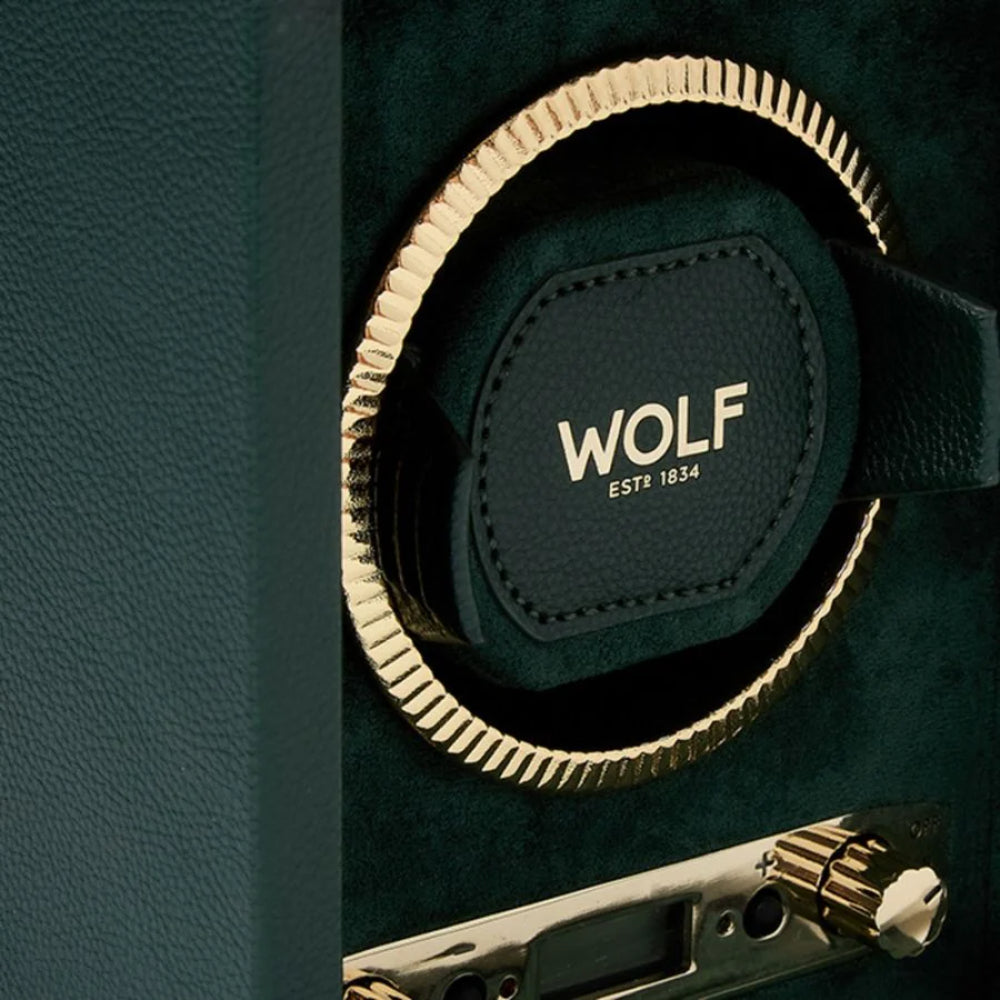 Wolf Designs British Racing Single Watch Winder - Green