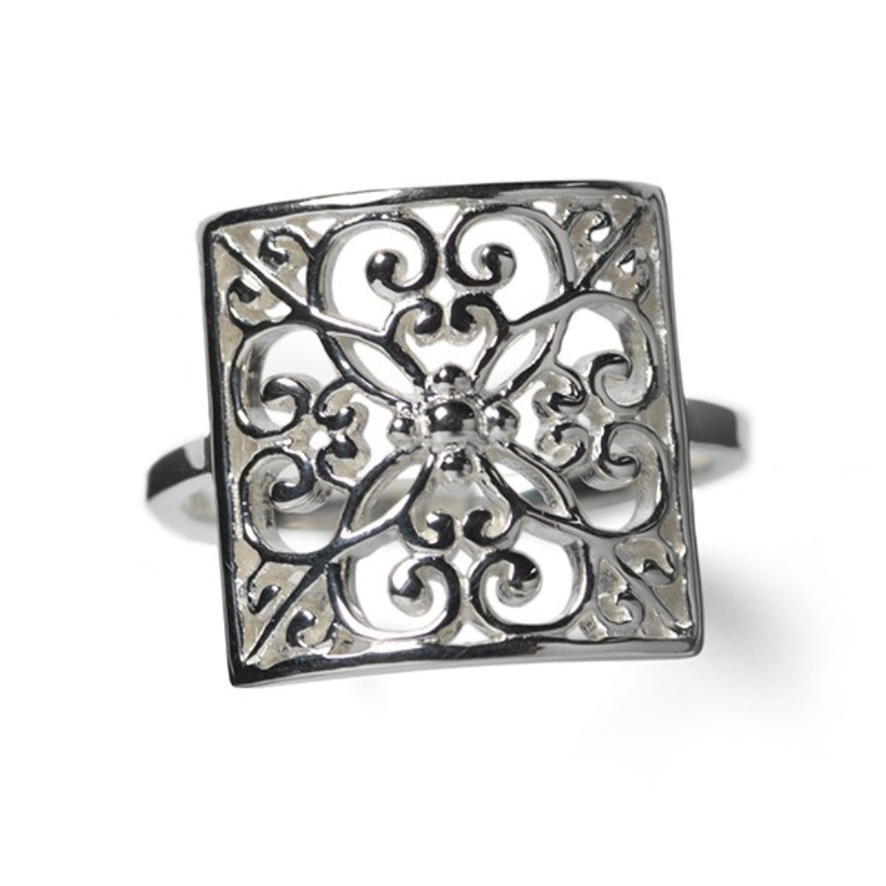 Sterling Silver Terrace Open Work Ring