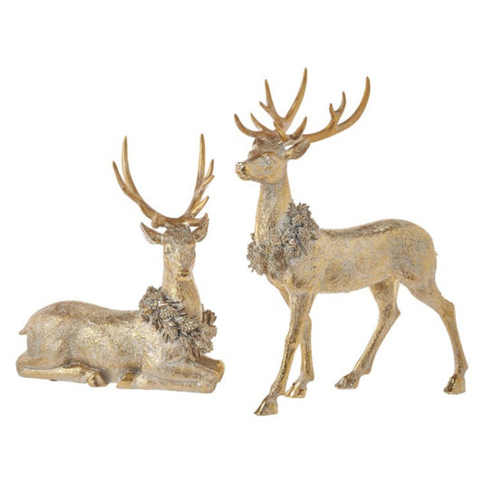 16" Gold Deer With Wreath *In-store pickup only*