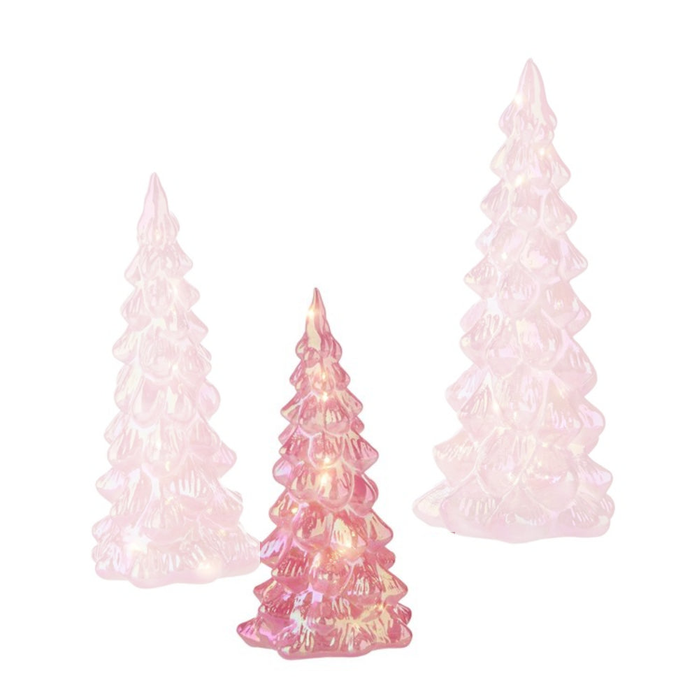 Lighted Pink Iridescent Tree