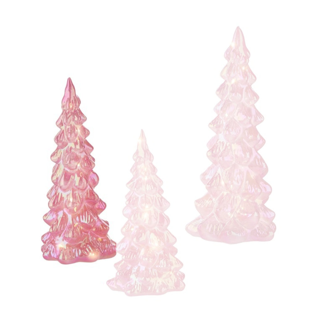 Lighted Pink Iridescent Tree