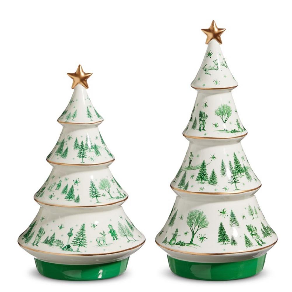 Green Christmas Scene Trees