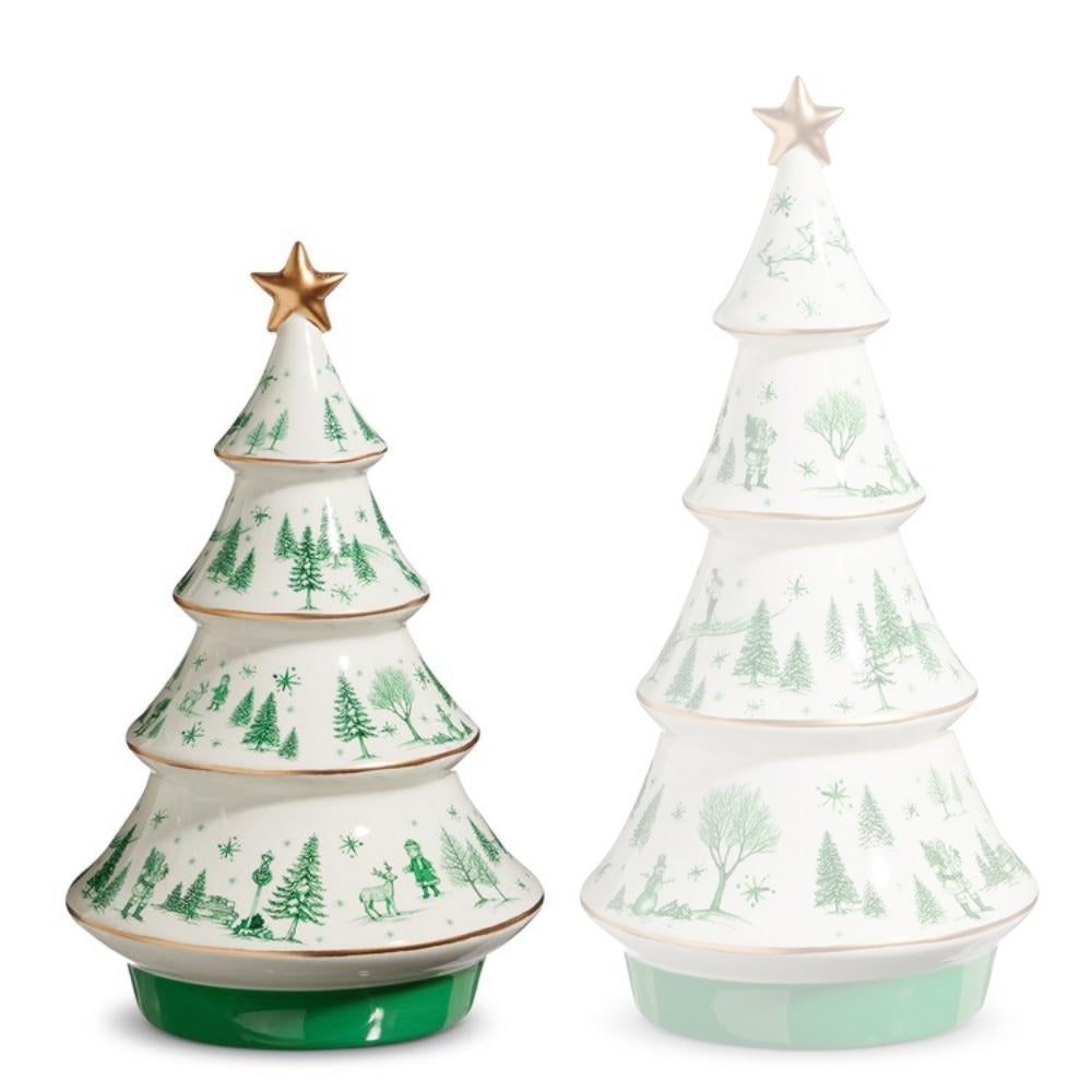 Green Christmas Scene Trees