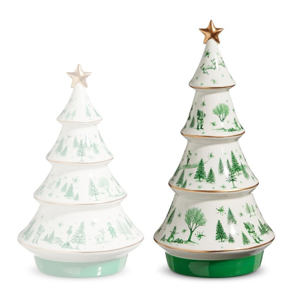 Green Christmas Scene Trees
