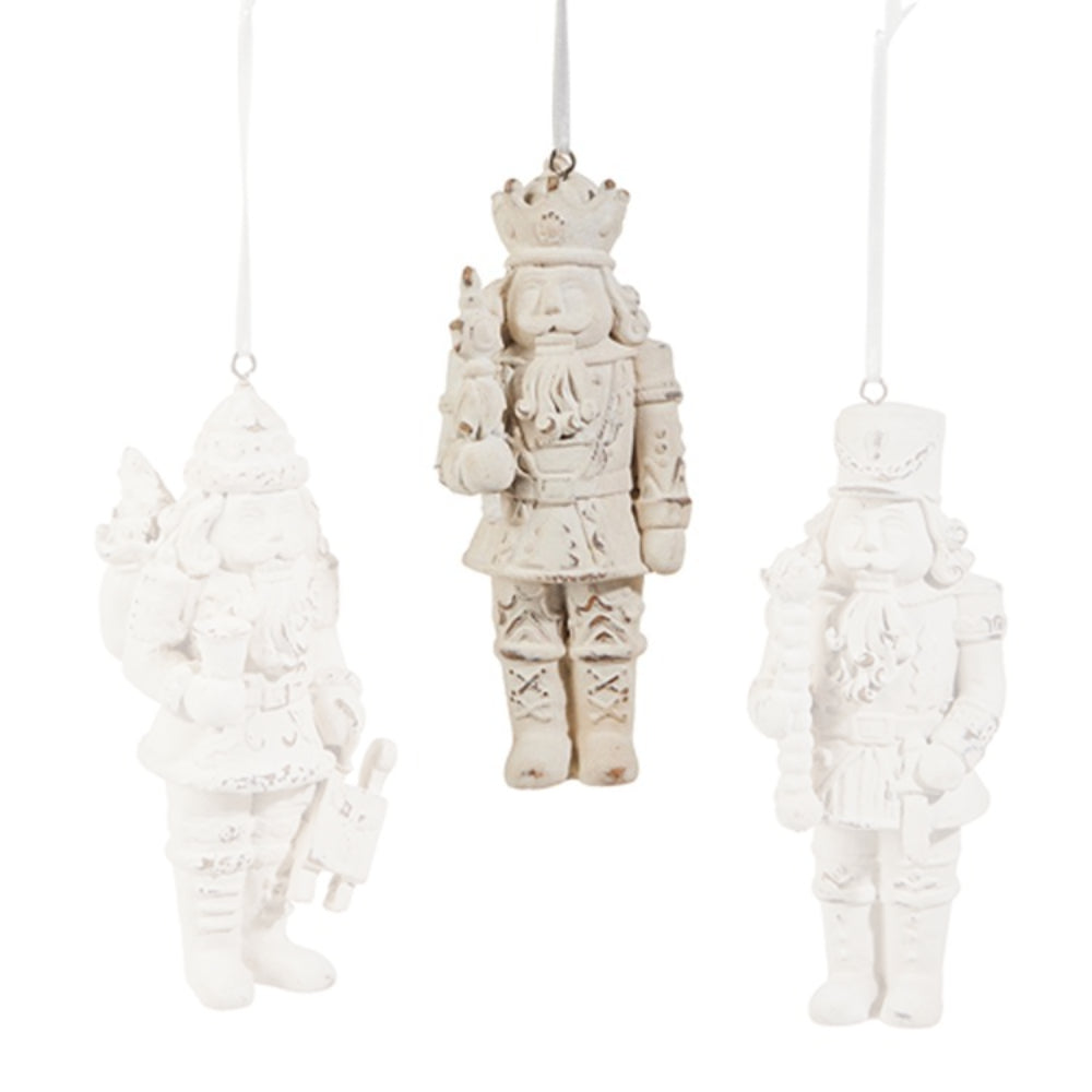 Raz Imports 5.5" Whitewash Nutcracker Ornament