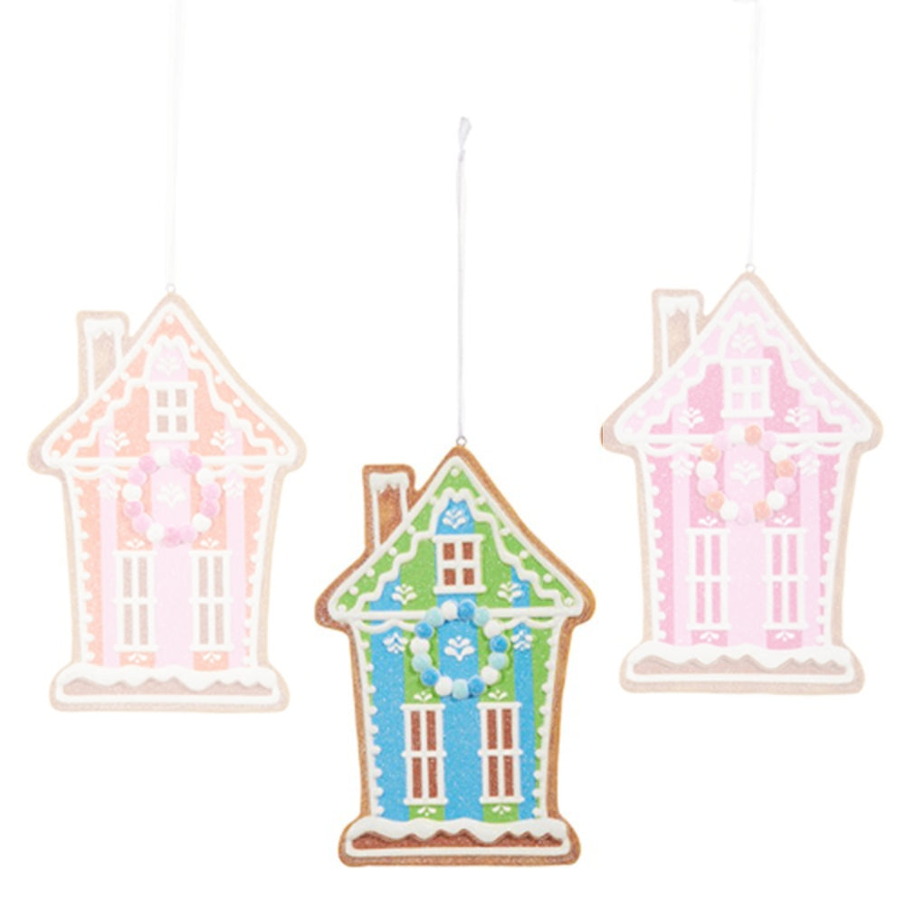 Raz Imports 6" Vivid Jolly Gingerbread House Ornament