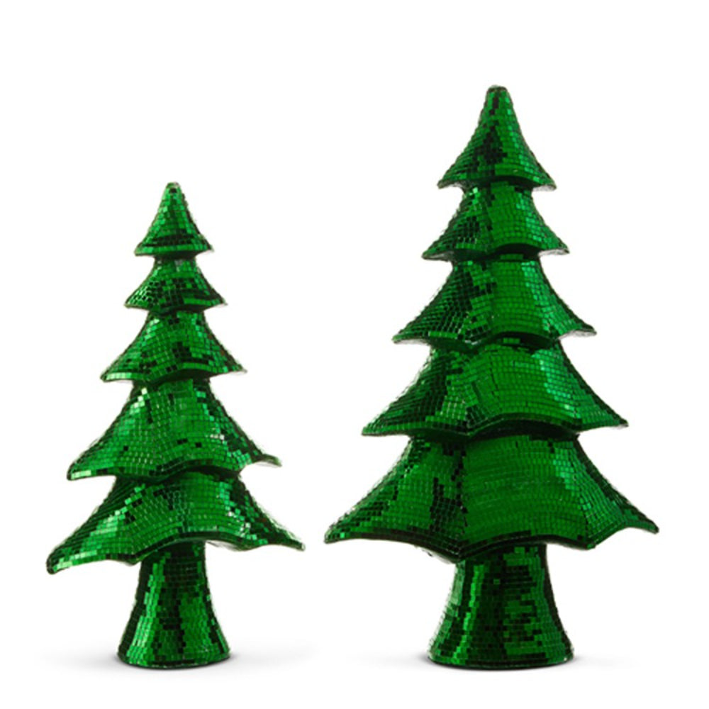 Raz Imports Green Layered Disco Ball Trees