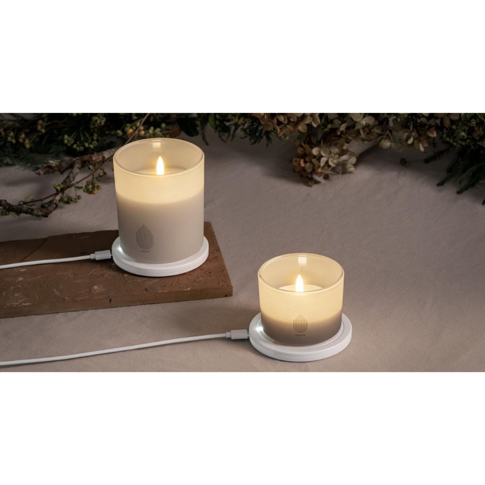 Uynui Lighting Rechargeable Glass Candle Vanilla-3.2" x 2.3"