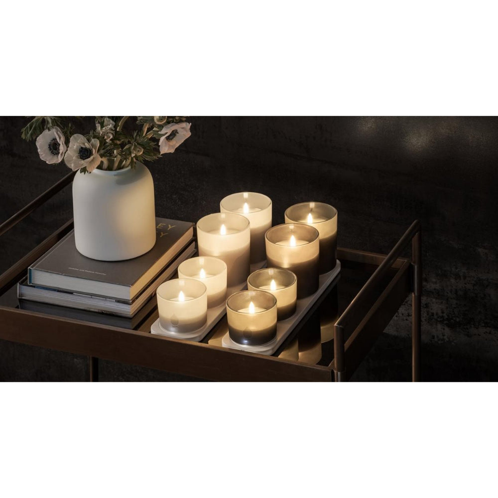Uynui Lighting Rechargeable Glass Candle Vanilla-3.2" x 2.3"