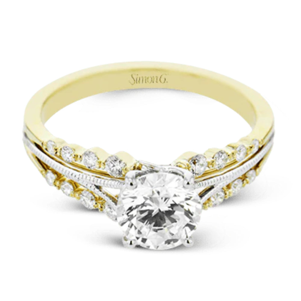Gold and diamond ring with 'Safar' branding on a white background