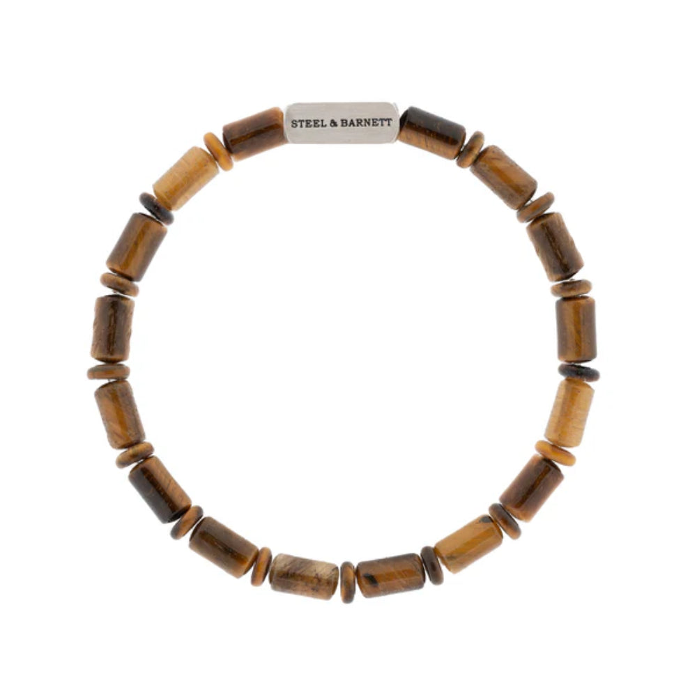 Steel & Barnett Men's "Colorful Cal" Barrel Gemstone Bracelet