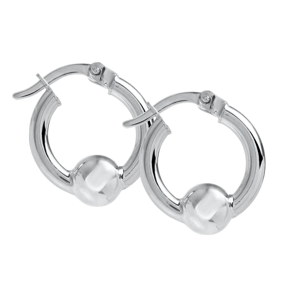 Hoop Earrings with Single Bead