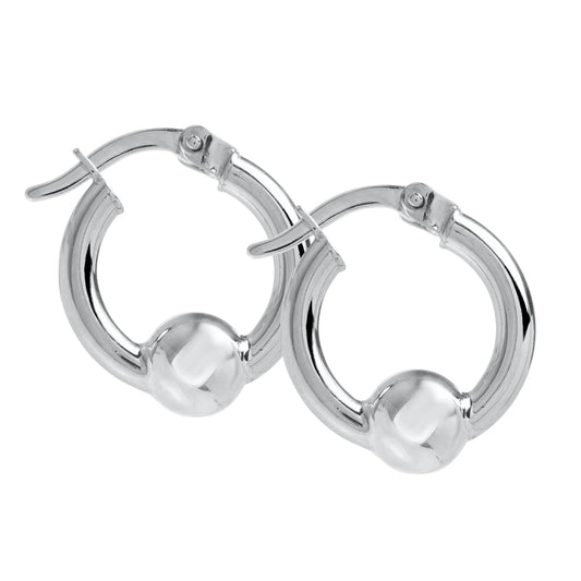 Hoop Earrings with Single Bead