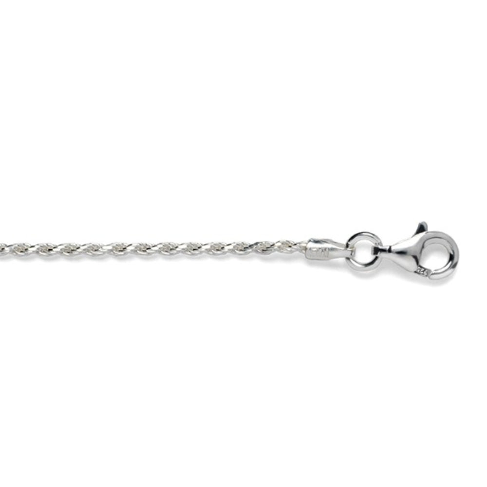 Sterling Silver 1.5mm Diamond-Cut Rope Chain