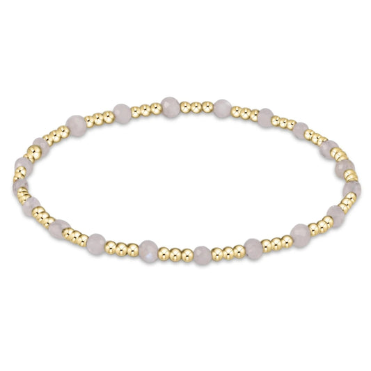 enewton 7.25" Extends - Gemstone Gold Sincerity Pattern 3mm Bead Bracelet - Moonstone