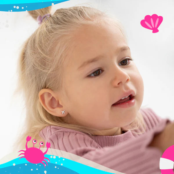 Children's Sterling Silver Tiny Traveler Airplane Earrings