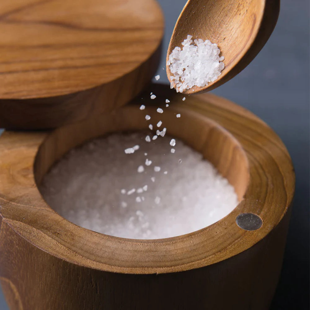 Be Home Teak Cellar with Spoon & Pivoting Lid