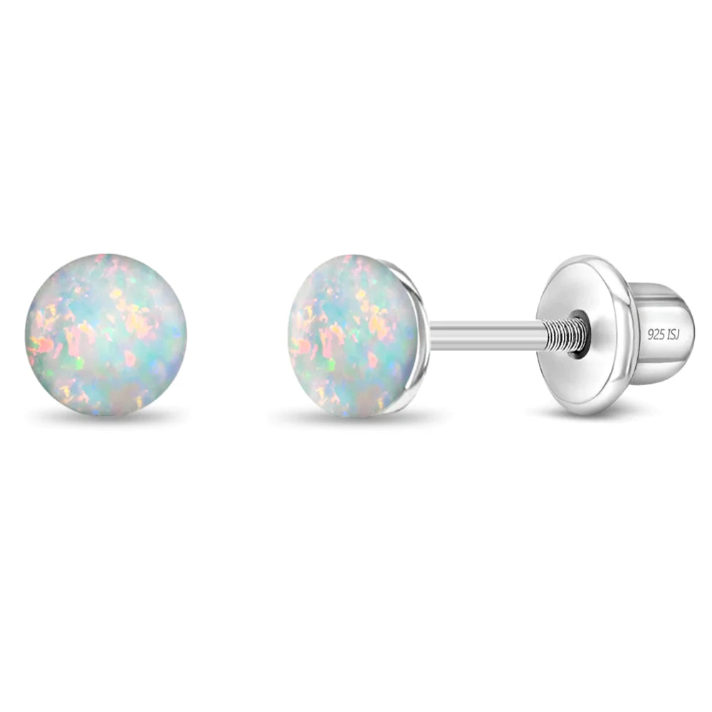 Children's Opal Button Earrings