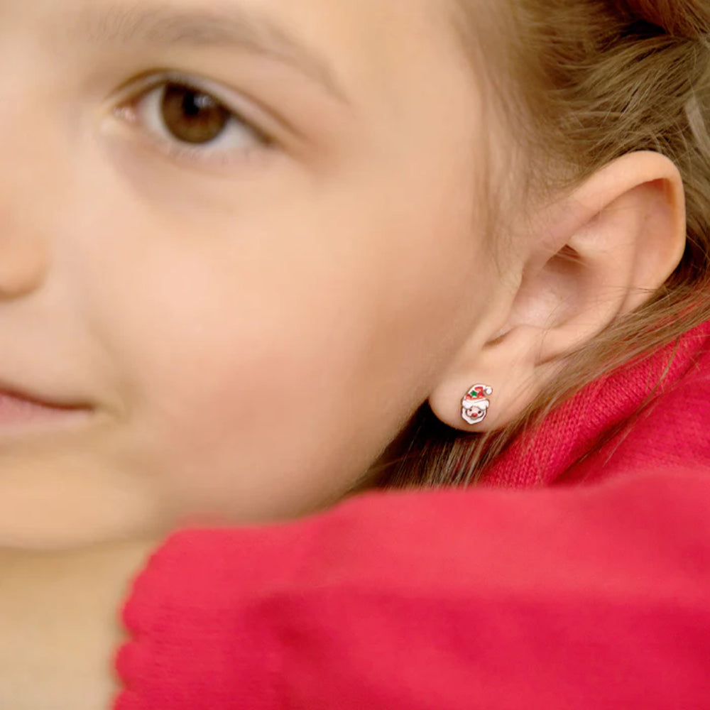 Jolly Christmas Santa Girls Earrings