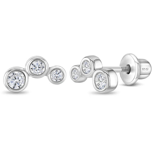 Women's Sterling Silver Cubic Zirconia Climber Earrings