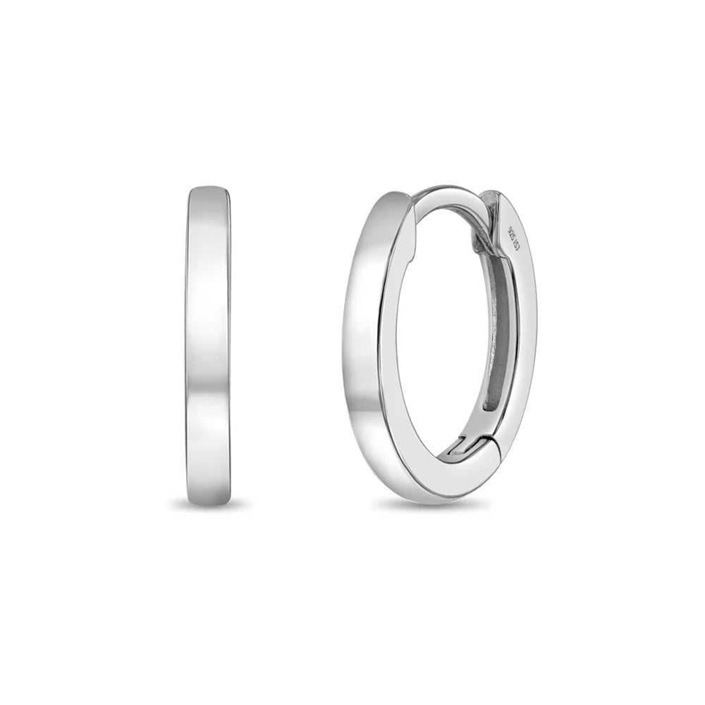 Children's Sterling Silver 9mm Standard Huggie Hoop Earrings