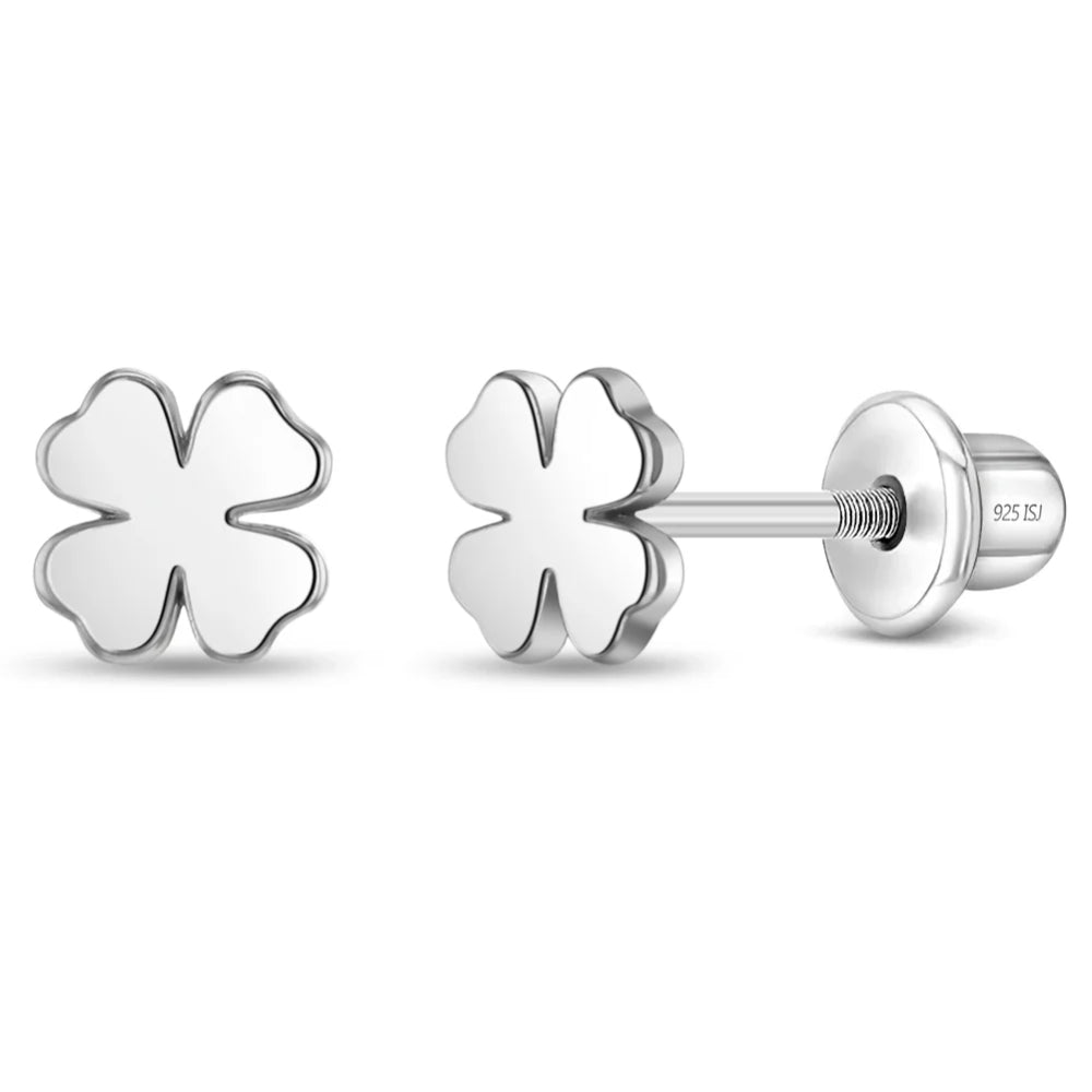 Children's Sterling Silver Lucky Clover Earrings