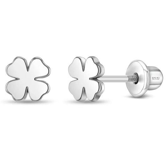 Children's Sterling Silver Lucky Clover Earrings