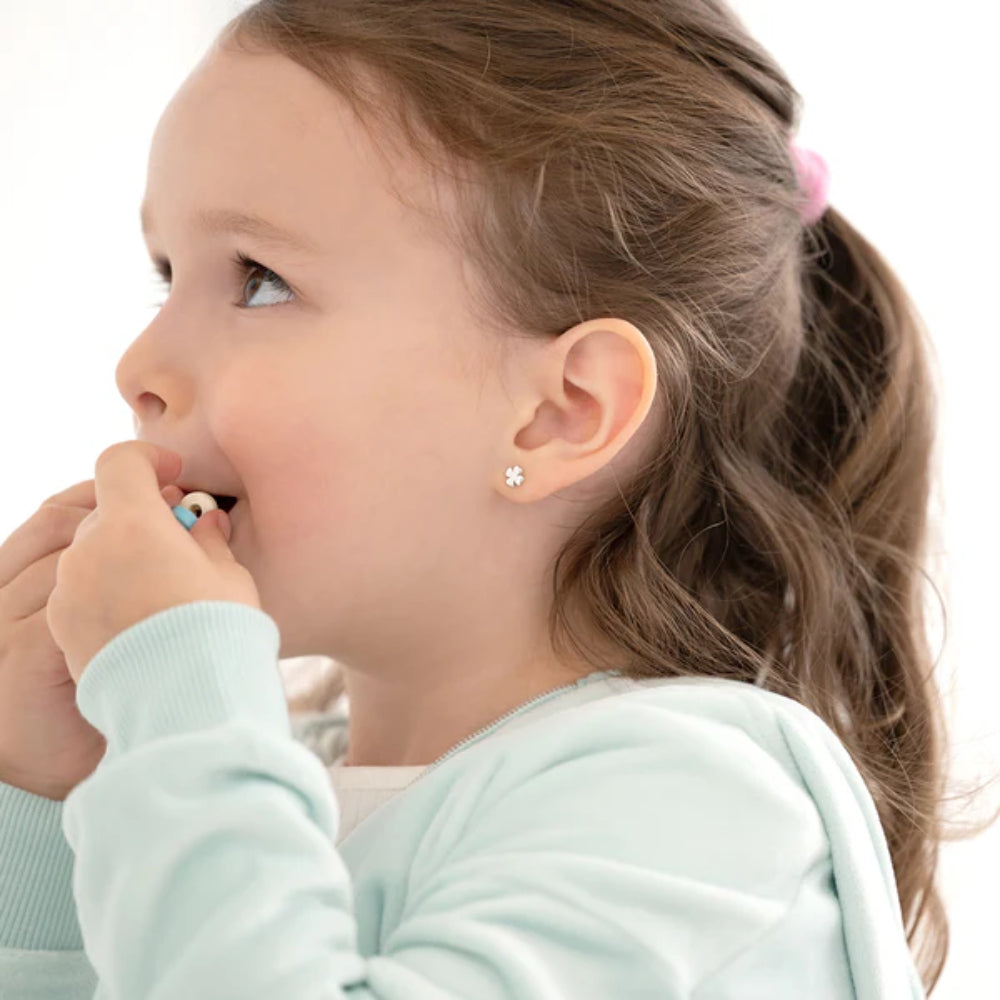 Children's Sterling Silver Lucky Clover Earrings