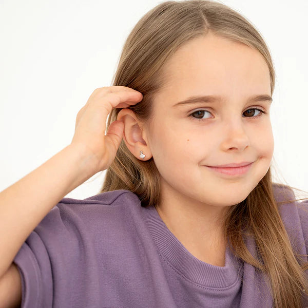 Children's Sterling Silver Twirling Ballerina Girl Earrings