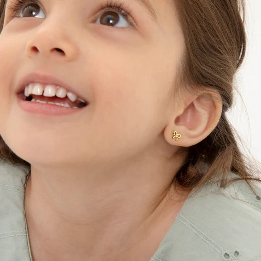 Children's Petite Bow CZ Earrings
