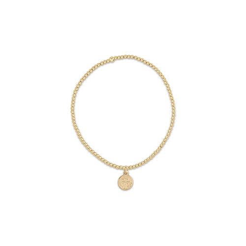 ENEWTON Classic Gold 2mm bead bracelet - guardian angel small disc main image 1