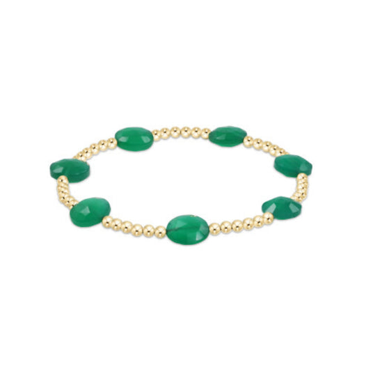 enewton 7.25" extends Admire Gold 3mm Bead Bracelet - Green Onyx