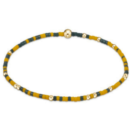 enewton 7.25" extends  Gameday Hope Unwritten Bracelet - Dark Green Golden Yellow