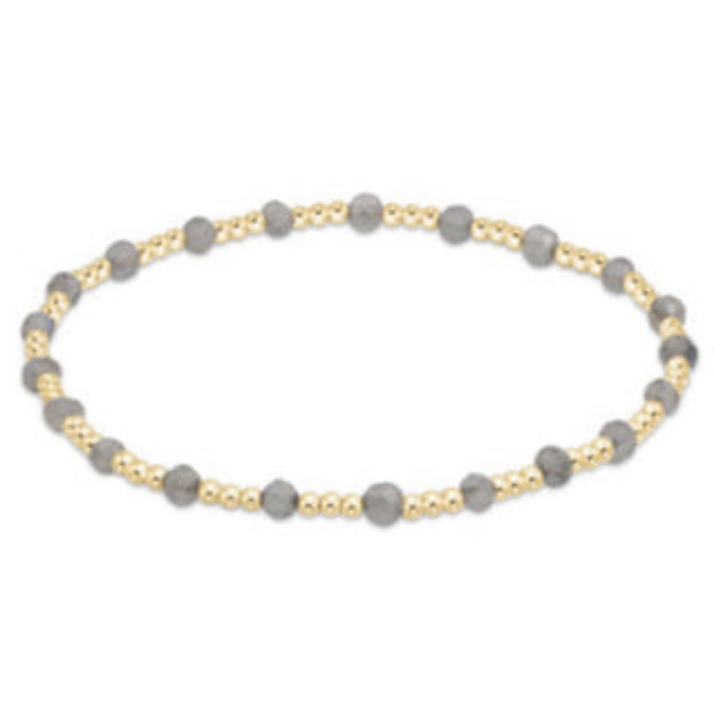 enewton 7.25" extends - Gemstone Gold Sincerity Pattern 3mm Bead Bracelet - Labradorite