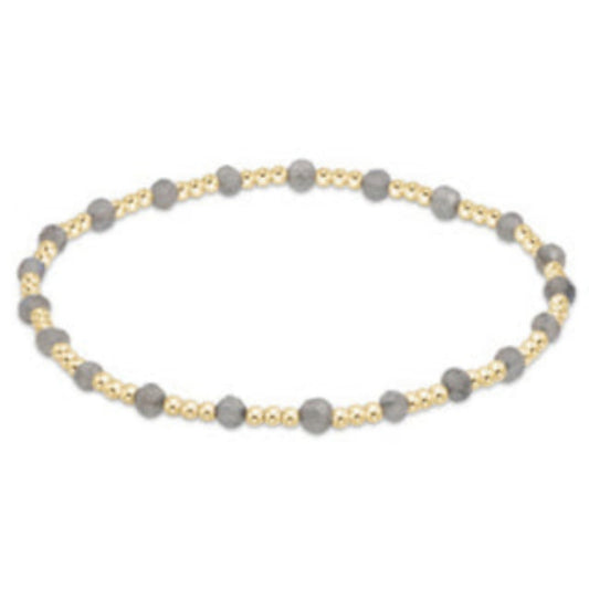 enewton 7.25" extends - Gemstone Gold Sincerity Pattern 3mm Bead Bracelet - Labradorite