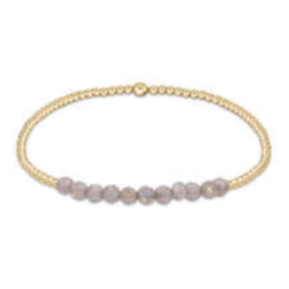 enewton 6.25" Gold Bliss Gemstone 2mm Bead Bracelet -Labradorite