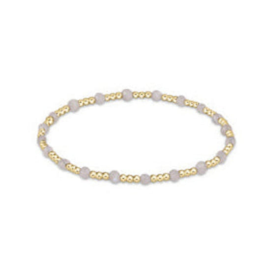enewton 6.25" Gemstone Gold Sincerity Pattern 3mm Bead Bracelet - Moonstone