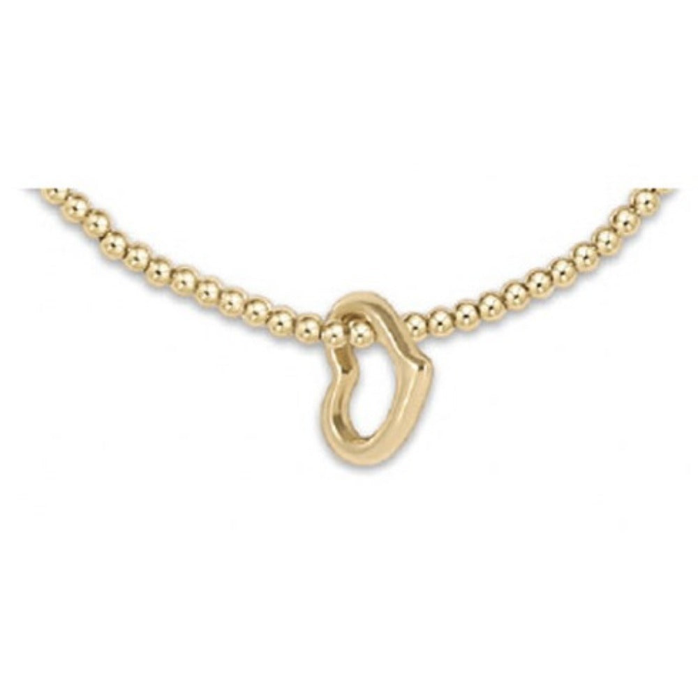 enewton Classic (6.25") Gold 2mm Bead Bracelet Love Small Gold Charm